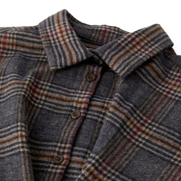 ZARA Kids | Gray | DOUBLE BREASTED PLAID DRESS - Picture 3 of 6